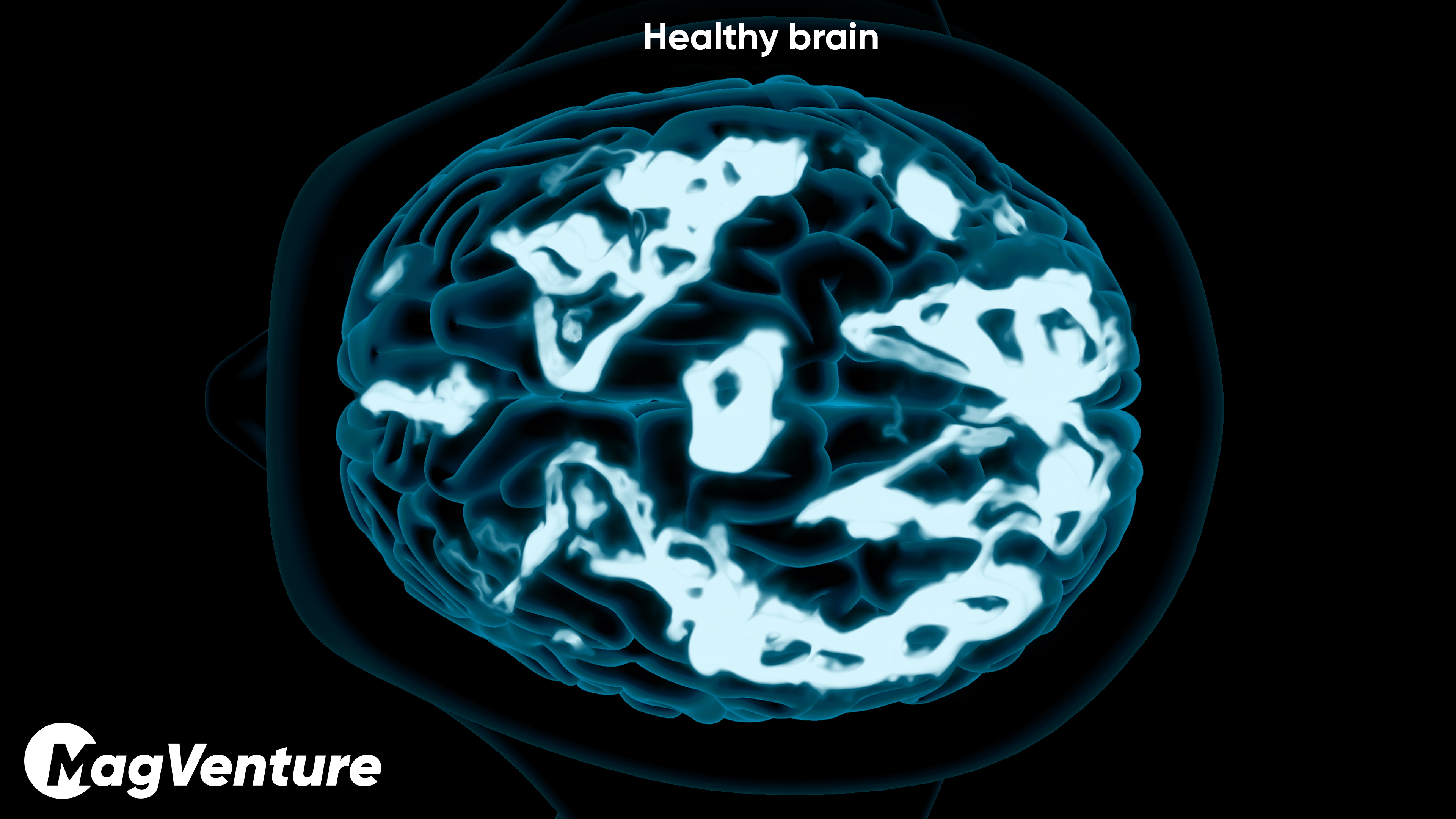 Healthy brain activity illustration